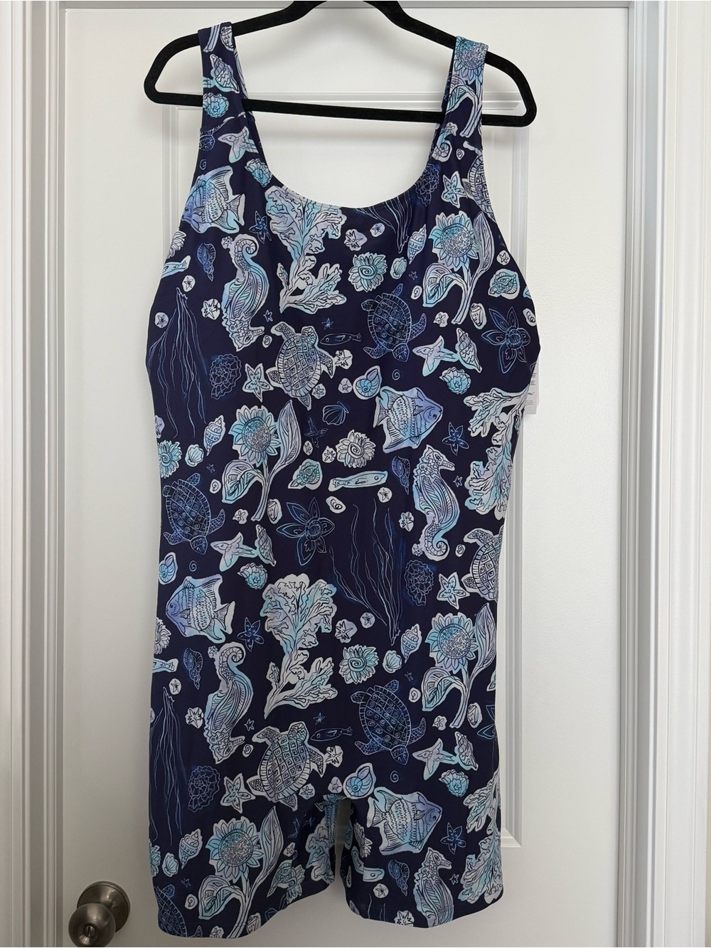 Sporti Navy Sea Life One-Piece Swim Suit Romper Unitard